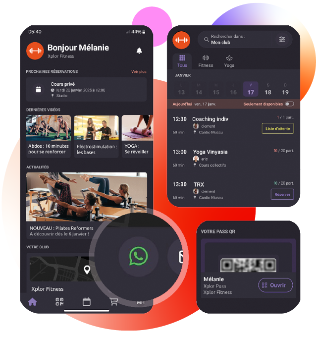 Application de réservation pour les studios de fitness, box et salles de sport Xplor Active
