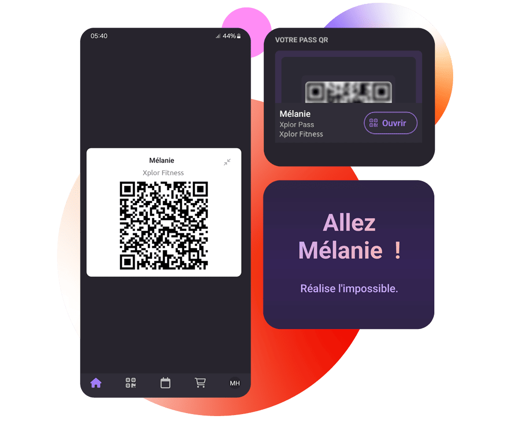 Contrôle d'accès sur application membres salle de sport