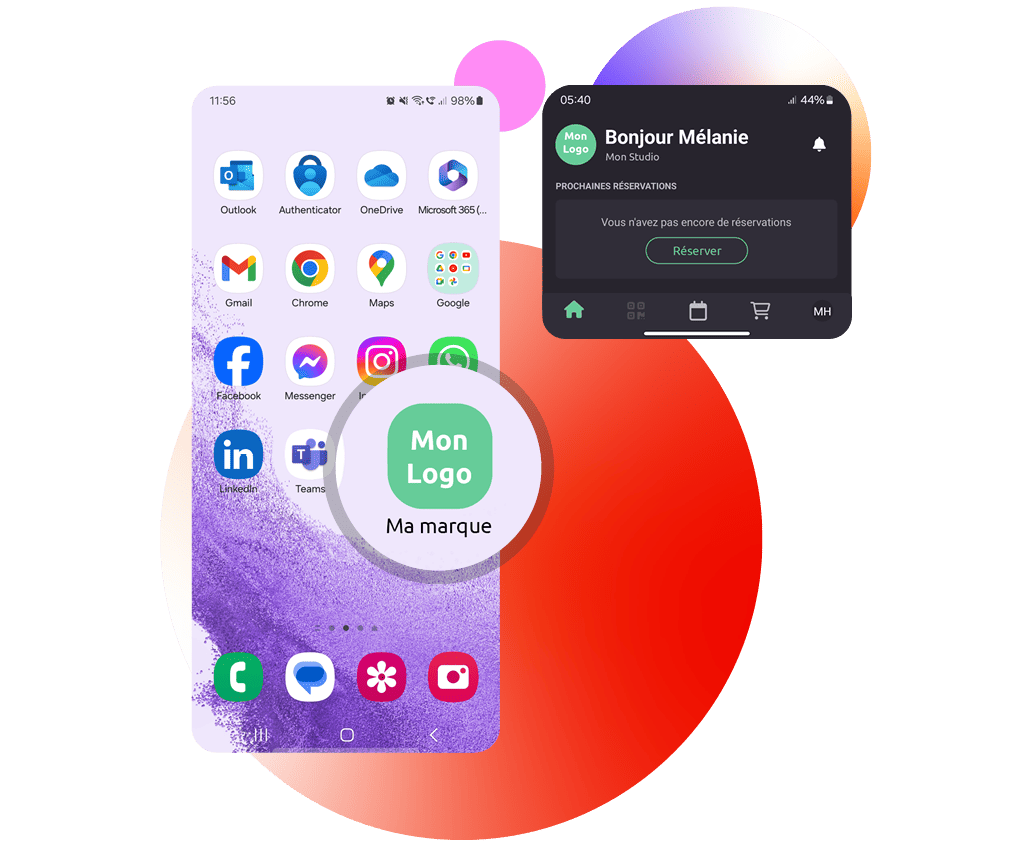 Application personnalisée studios de fitness